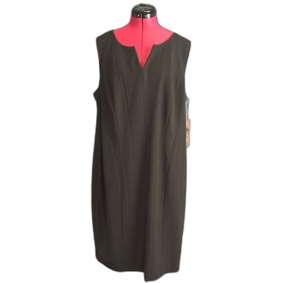 Calvin Klein Black Sleeveless V-Neck Sheath Dress Women's Plus Size 18W NWT - Picture 1 of 8